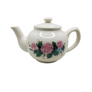 Vintage Interpur Porcelain Floral Teapot With Lid